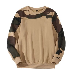 เสื้อสเวตเชิ้ตคอกลมแขนลายพรางสำหรับผู้ชาย ทรงโอเวอร์ไซส์ ความยาวปกติ ผ้าฝ้ายถัก สวมใส่สบายๆ สำหรับฤดูใบไม้ร่วง - Product Image 1