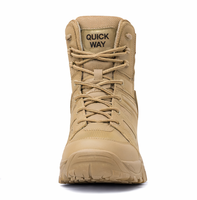 Bottes de travail tactiques pour hommes, bottes de randonnée en cuir avec fermeture éclair latérale de 8 pouces