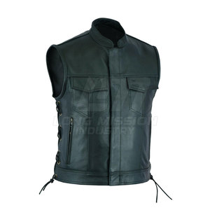 Chaleco de cuero para motocicleta, material de alta calidad, alta protección, chaleco de cuero en oferta online. - Product Image 3