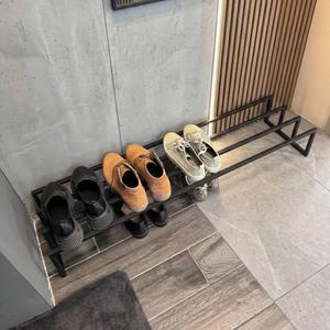 Extra Long Black <b>Shoe</b> Rack Multi Pair <b>Storage</b> Organizer <b>Space</b> <b>Saving</b> Low Profile Design Strong Frame Modern Entryway Solution - Product Image 1