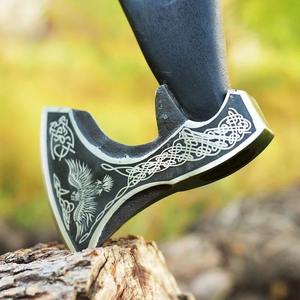 ขวานเหล็กกล้าคาร์บอนสูง 1095 พร้อมด้ามจับไม้ไฟเบอร์กลาสพลาสติก สำหรับตั้งแคมป์ กิจกรรมกลางแจ้ง การตัด และงานไม้ - Product Image 3