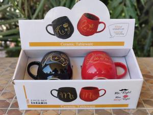 แก้วเซรามิคคู่รักแบบปรับแต่งได้ สีแดงดำ พร้อมกล่องของขวัญ ดีไซน์แปลกใหม่ สำหรับเป็นของขวัญแต่งงาน - Product Image 4