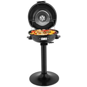 Griglia Elettrica BBQ Portatile a Doppio Strato da 1600W con Supporto, per Uso Interno/Esterno, Nera, Controllo Digitale, Spina USA - Product Image 2