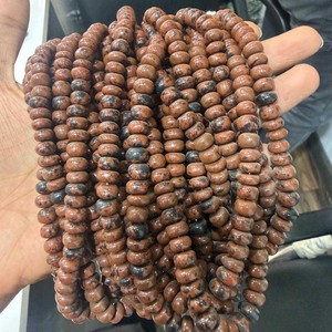 Natural Mahogony Obsidian <b>Pink</b> Beads 8-10mm Strand for Jewelry Making From Rajasthan - Product Image 2