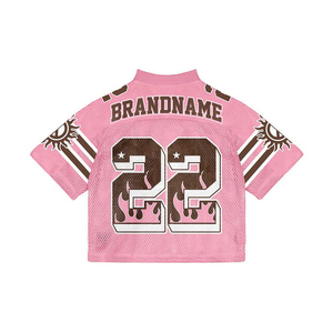 Full Customized Embroidered Mesh American Football Jerseys V Neck Boxy Plus Size Short Sleeve Oversized Moisture-Wicking 100% - Product Image 4