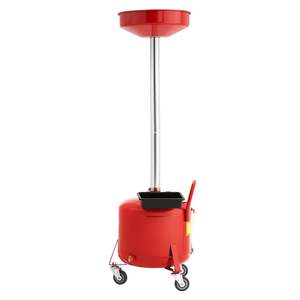 Entonnoir de vidange d'huile usagée réglable de 8 gallons, portable, pour transfert de liquides et de carburant, rouge, modèle pour ateliers de réparation automobile - Product Image 1