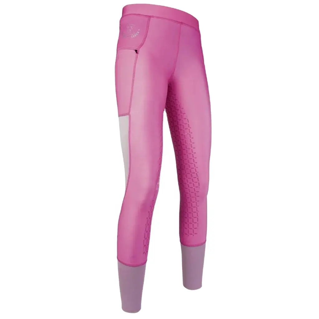 Many Colors Horse Riding Equestrian smart silicone gripping High Waist super soft Fabric leggings with cell phone pocket