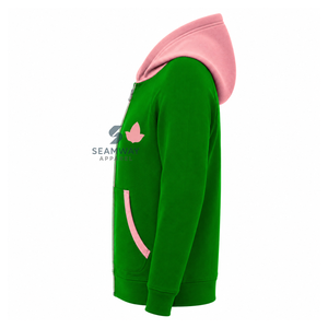 อัลฟ่า |   คาปา |   เสื้อฮู้ดซิปผู้หญิง Alpha สีแทน แต่งฮู้ดตัดสี ซิปยาว แขนยาว ปักลายตัวอักษรกรีก เสื้อสเวตเชิ้ตลำลอง - Product Image 3