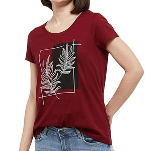 Camiseta de Verano para Mujer, Estampada, Transpirable, Ecológica, de Poliéster de Secado Rápido, Personalizable, Cuello Redondo, Manga Corta, Suave y Ligera - Product Image 1