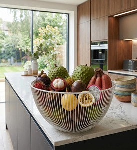 Modern Black Wire Fruits <b>Basket</b> Multi Use Storage Organizer For Kitchen Dining <b>Table</b> Home Decor Fruit And Vegetable Holder - Product Image 3