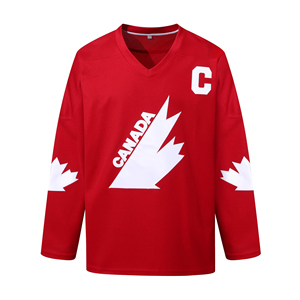 Jersey de Hockey sobre Hielo para Hombre, Gretzky 99, Rojo, Cuello en V, Manga Larga, Malla Transpirable, Capitán C, Impresión Sublimada - Product Image 2
