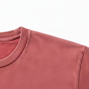Camiseta Casual de Manga Corta para Hombre, Color Rojo Deslavado, 100% Algodón, Cuello Redondo, Ultra Suave, Transpirable, con Logotipo Personalizable en la Parte Delantera - Product Image 4