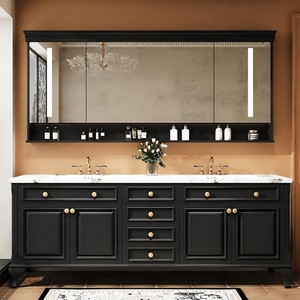 Meuble de salle de bain en bois de manguier artisanal avec miroir - Vente en gros - Product Image 1