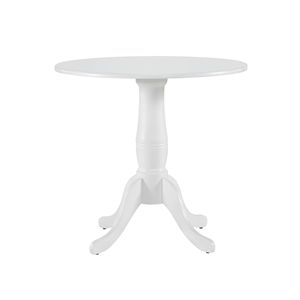 Set da Pranzo 5 Pezzi Finitura Bianca, Stile Rustico Casual, Tavolo da Cucina con 4 Sedie in Legno con Schienale a Scala per Sala da Pranzo - Product Image 4