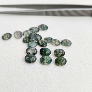Ágata Musgo Verde Natural de 9mm y 11mm, Corte Ovalado Facetado, Gema Suelta Transparente para Joyería, Proveedor Verificado - Product Image 1