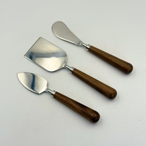 Utensilios para Cortar Queso de Acero Inoxidable Plateados con Mango de Madera para el Hogar, Hotel, Juegos de Queso para Cocina - Product Image 3