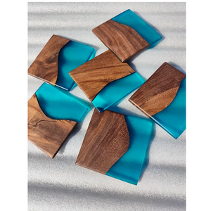 High on Demand Durable Resin Wood Coasters Set for Long-Lasting <b>Table</b> <b>Protection</b> and Decoration Premium Finish Wood Coaters Set - Product Image 1