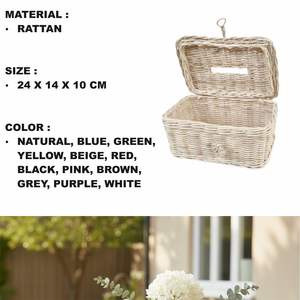 Boîte à mouchoirs en rotin artisanal - Product Image 2