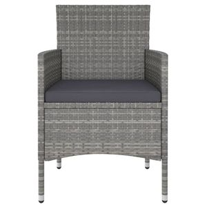 Ensemble bistrot compact en polyrotin gris pour jardin et terrasse avec housses amovibles - Product Image 4