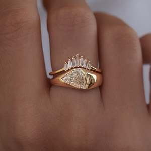 pear Cut <b>Diamond</b> <b>Ring</b> In 14k Gold Classic Style Engagement Jewelry - Product Image 3