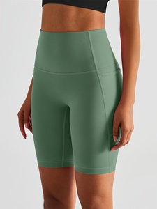 Shorts de yoga pour femmes avec logo personnalisé, taille haute, sans couture, pour la gym, le fitness et les entraînements - Product Image 1