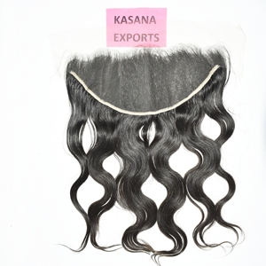 Extensions de cheveux Remy indiens 13*6 HD Frontal, noir naturel, cuticules alignées, ondulations profondes lâches, pour femmes, 100g, double trame machine - Product Image 5