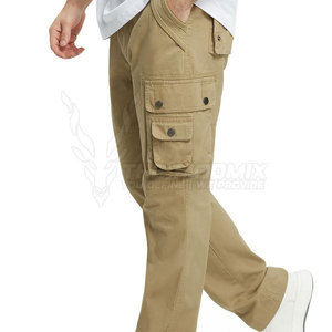MODMIX TM-CP-02 Men Cotton <b>Cargo</b> <b>Work</b> Pants Khaki Color Comfortable Fit Breathable Material Daily Use Needle Detection Quick Dry - Product Image 4