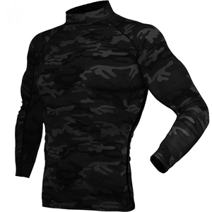 Customized Manufacturer Nylon Spandex Shirt Lightweight Muscle Fit Workout Training T-shirt Men's Compression Shirt Gym - Product Image 2