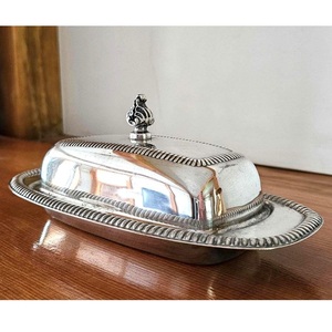 Classic Butter Holder <b>Storage</b> Dish with Lid and Tray Designed for Kitchen Dining Table Use and Food Presentation Home Hotel Use - Product Image 1