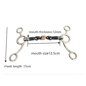 Mors de cheval en acier inoxydable, mors de dressage, équipement équestre, embout buccal de 14 cm - Product Image 4