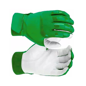 Full Finger PU Baseball Gloves Green <b>White</b> Non-Slip Pull On Adult Right Handed All Seasons - Product Image 2