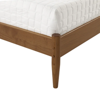 Lit Queen Size Furaka élégant, style Mid-Century Modern, en acacia massif, parfaitement conçu, mobilier de chambre doux, prix d'usine