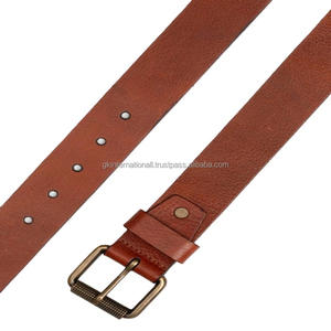 Cinturón de Cuero de Grano Completo Personalizado de Fábrica, Diseño Retro de Cuero Vacuno, Hecho a Mano, Marrón, Cinturón Casual de Cuero para Hombre y Mujer - Product Image 6