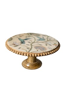 Support à gâteau Hummingbird Haven en bois de mangue, support à cupcakes détachable avec piédestal rond, présentoir décoratif pour gâteau - Product Image 1