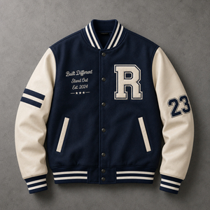 Sélectionnez Trouver des icônes similaires Vêtements pour hommes Vente en gros Vestes de baseball universitaires personnalisées unisexes Style streetwear DTG Campus - Product Image 2