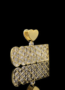 Colgante de Lujo Personalizado con Diamantes de Imitación, Estilo Hip Hop, Chapado en Oro - Product Image 3