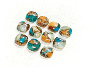 Cabujones de Turquesa Oyster Copper en Forma de Cojín, Piedra Preciosa de 8*8 mm, 100% NATURAL, para la Fabricación de Joyería a Precio de Mayoreo - Product Image 3