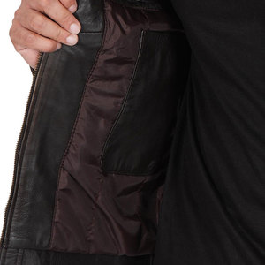 Veste en cuir à capuche pour homme, très vendue - Coupe-vent, personnalisable avec logo sur le devant, mode hiver - Product Image 6