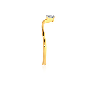 Anillo de Diamantes Connected Affection, Anillo de Diamantes en Oro Amarillo, Joyería de Compromiso Minimalista para Mujer con Corte de Corazón - Product Image 3