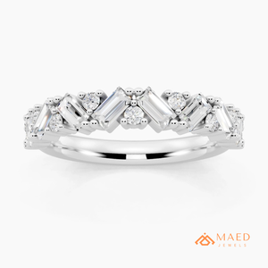 Anillo de Lujo de Plata de Ley 925 con Moissanita de Corte Marquesa para Compromiso, Aniversario, Eternidad o Boda para Mujer - Product Image 1