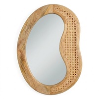 Indischer Lieferant Moderner Unregelmäßiger Holz-Wandspiegel Gerahmtes Dekoratives Design für Innenbereich