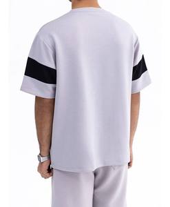 Summer Tracksuit Waffle Short Sleeve Suit Men's Breathable Elastic Waist Quick Dry <b>Twin</b> <b>Set</b> Cotton Matching <b>Set</b> Fashion Casual - Product Image 2