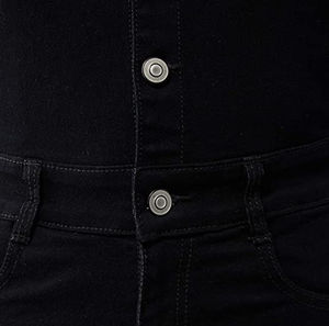 Mono vaquero corto de moda al por mayor para mujer, elegante, de mezclilla, con tirantes, talla personalizada, material de elastano/poliéster, para verano. - Product Image 5