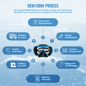 Masque de plongée professionnel à lentille unique en verre trempé anti-buée, équipement de plongée avec logo personnalisé OEM/ODM/OBM, vente en gros - Product Image 5