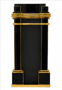 Base de présentation Art Déco noire et dorée pour collectionneurs, souvenirs en métal - Product Image 2