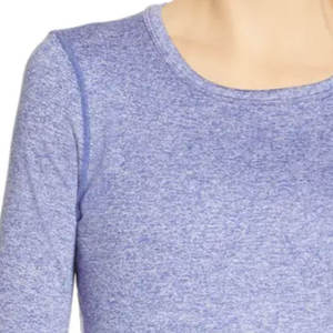 Camiseta de Algodón Puro Blanca Lisa de Manga Larga con Cuello Holgado y Logotipo Personalizado para Mujer, Camiseta de Punto de Verano con Top Interior - Product Image 4