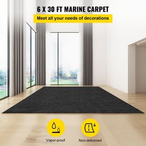 Carpenteria nera 6X30 ft tappeto marino impermeabile barca moquette TPR per uso interno/esterno per la casa Patio portico - Product Image 2