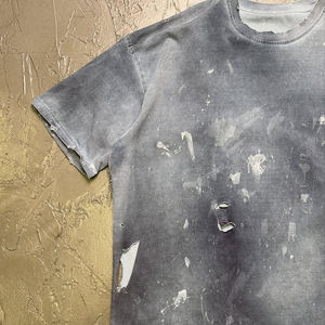 Nuevas Camisetas Personalizadas Extra Grandes de Corte Recortado, 100% Algodón Grueso, Lavado Ácido Vintage, con Efecto de Salpicaduras de Pintura y Desgastado para Hombre - Product Image 3