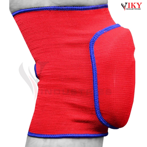 Genouillères de boxe bicolores rouge et bleu, rembourrées en éponge, pour la protection des jambes en MMA, Kickboxing et Muay Thai - Product Image 4