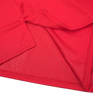 <b>Red</b> V-Neck Mesh Football Jersey Short Sleeve Lightweight Polyester Sport T-Shirt <b>Red</b> Jersey - Product Image 4